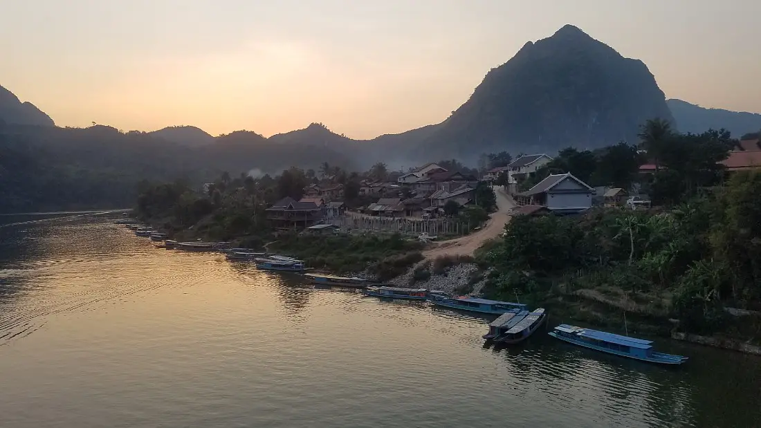 Sunset over Nong Khiaw in Laos