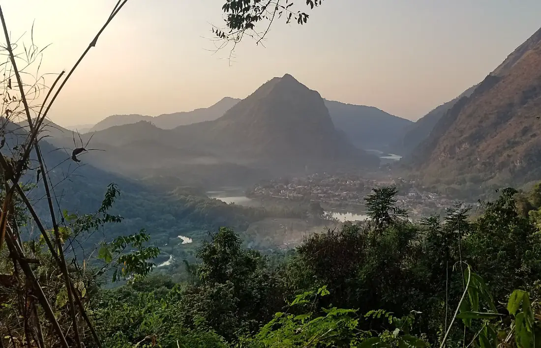 View over Nong Khiaw in Northern Laos