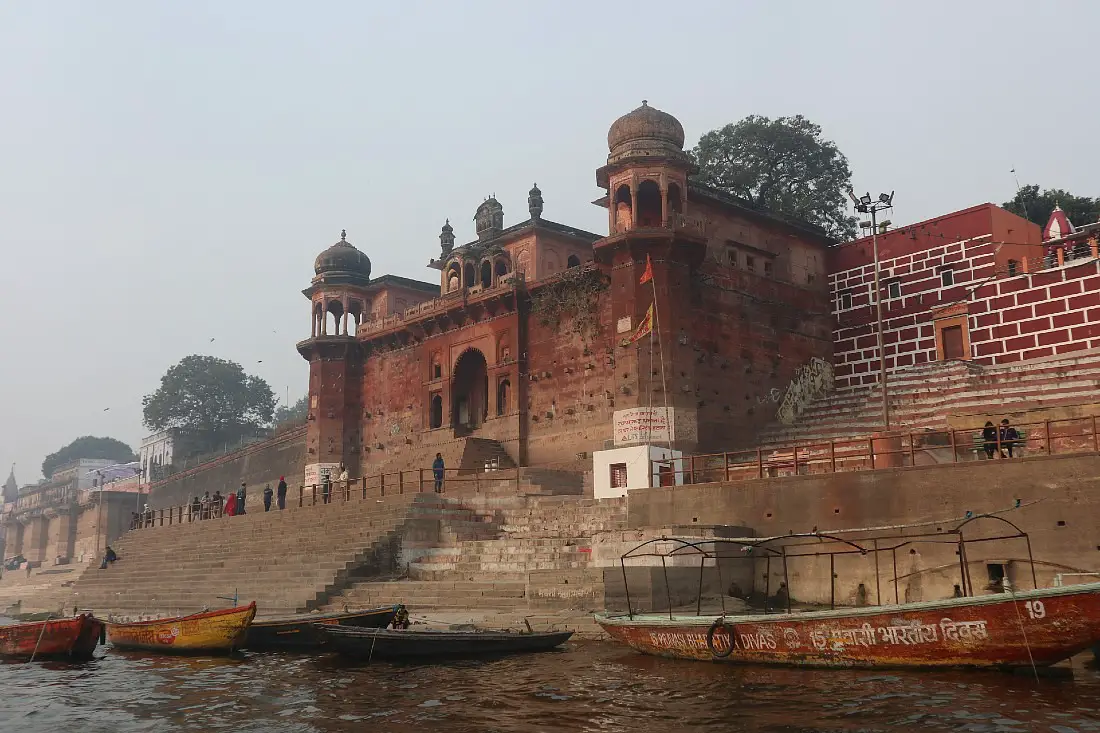 Varanasi from the river in India