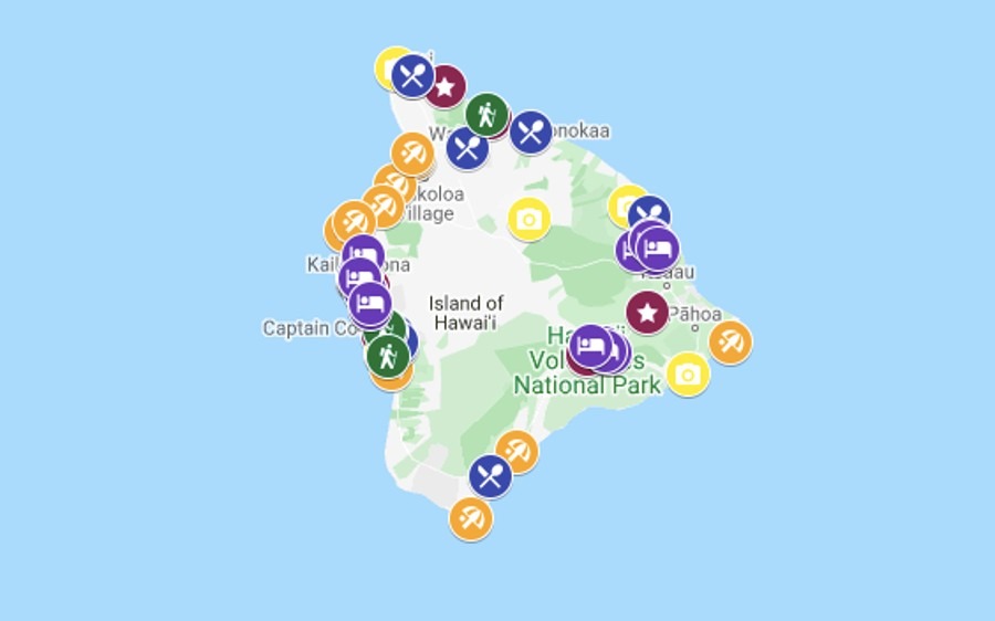 Hawaii Itinerary map