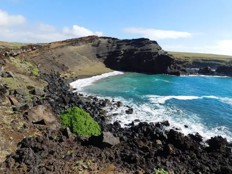 View over Green Sand Beach on the Big Island