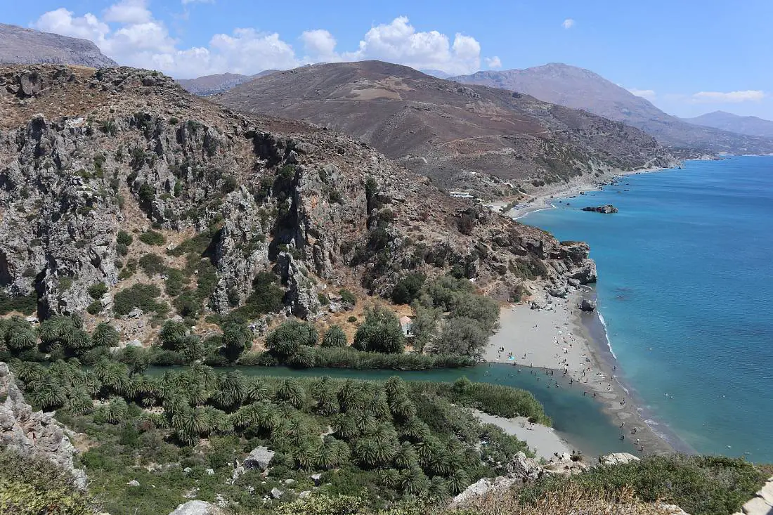 Visit Preveli Beach from Plakias – the best place to stay in Crete