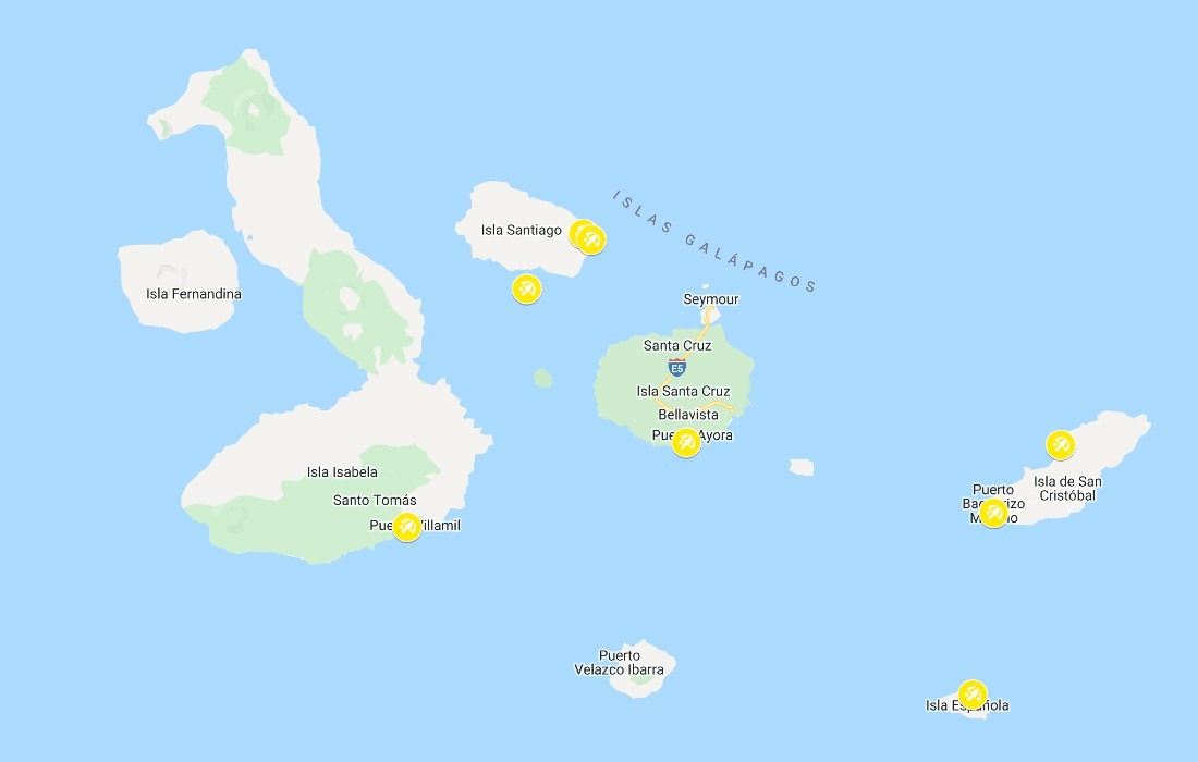 Galapagos Beaches Map
