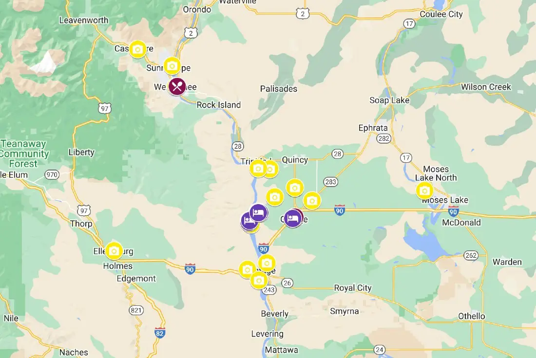 Things to do near Gorge Amphitheater map