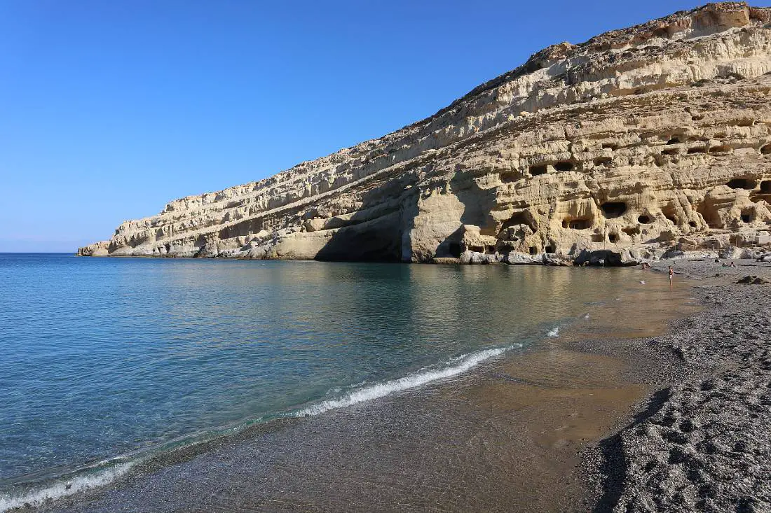Visit the caves at Matala Beach on your Crete Road Trip