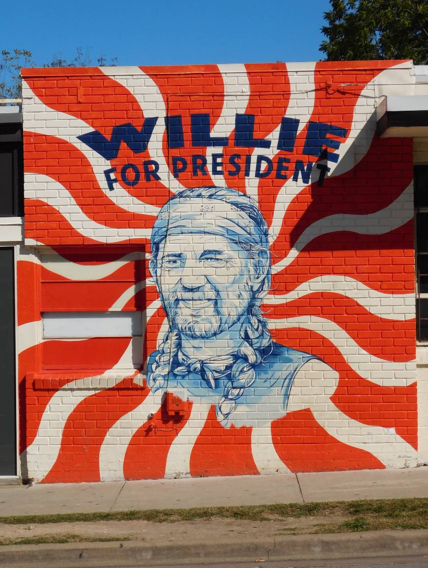 Willie For President mural Austin