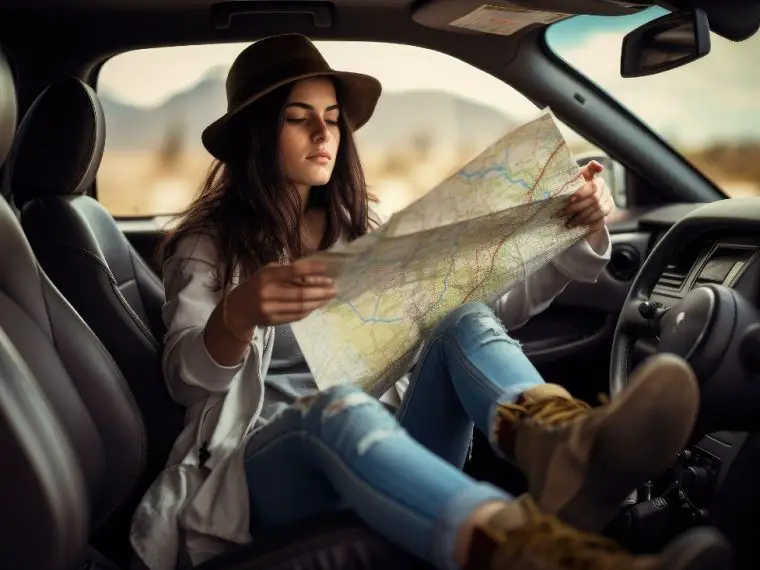 Girl reading map
