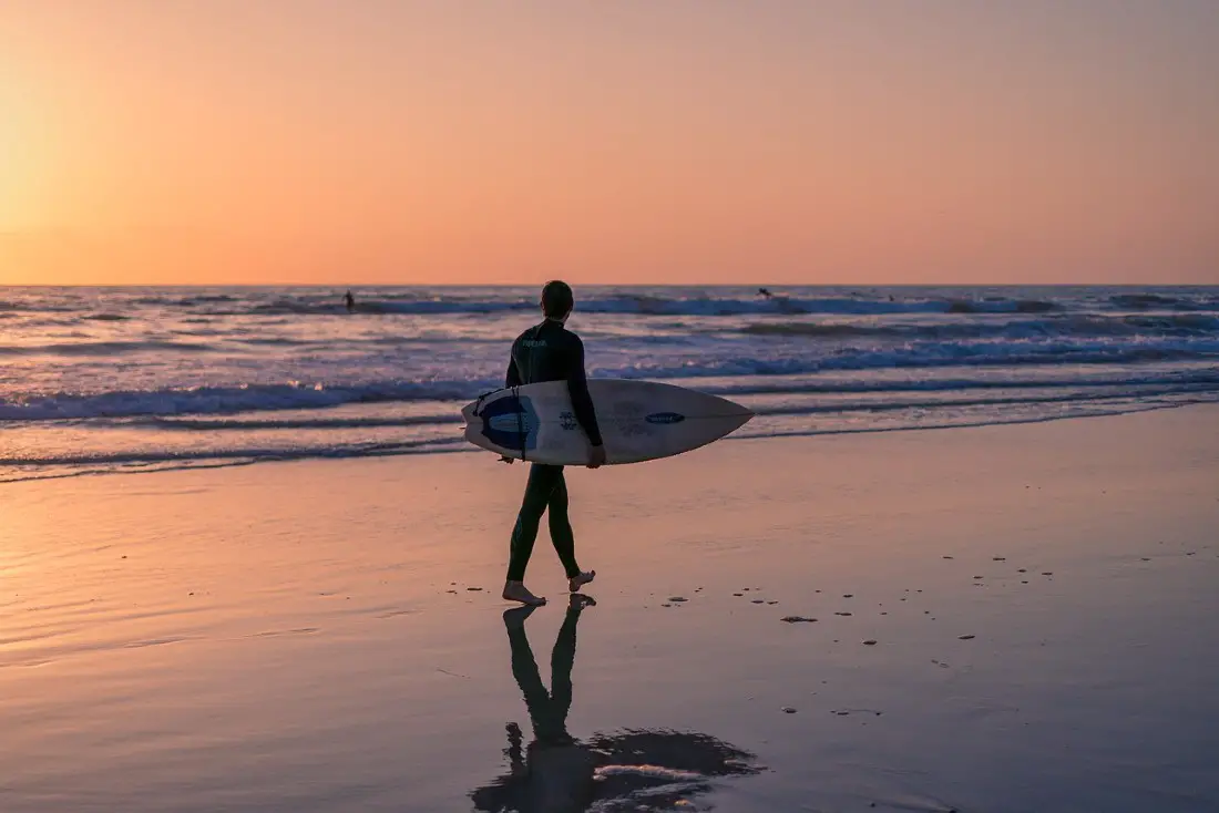 Sunset Surfing in San Diego