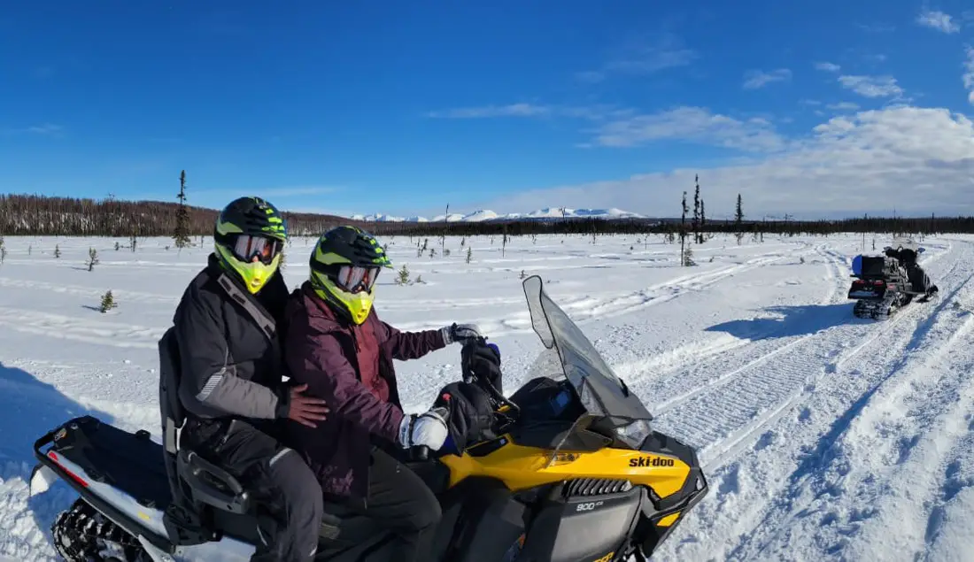 Snowmobiling during Talkeetna in winter