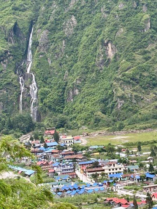 Tal Village waterfall in Manang